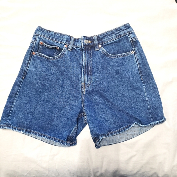 Zara Classic Dark Wash Blue Denim Women's Shorts Long Inseam 8 - Picture 2 of 8
